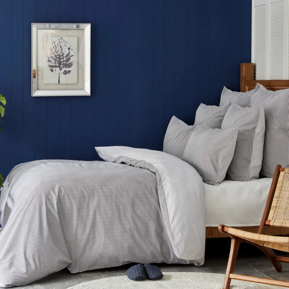 New Nautica Home Darya 100% Turkish Cotton Duvet Cover Set, Double, 200cmx200cm, Grey Duvet Cover Sets