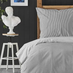 New Nautica Home Darya 100% Turkish Cotton Duvet Cover Set, Double, 200cmx200cm, Grey Duvet Cover Sets