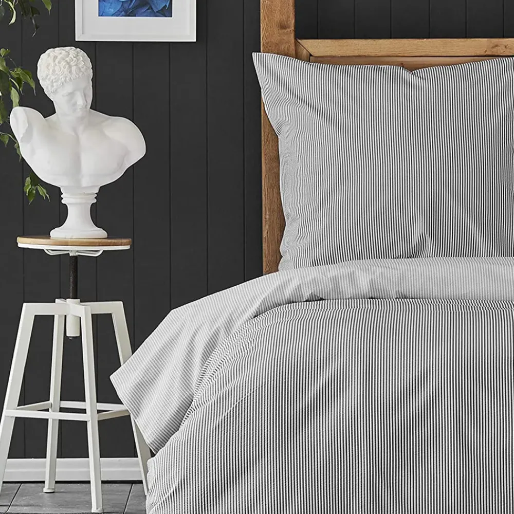 New Nautica Home Darya 100% Turkish Cotton Duvet Cover Set, Double, 200cmx200cm, Grey Duvet Cover Sets