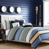Outlet Nautica Home Dover 100% Turkish Cotton Duvet Cover Set, King, 230cmx220cm, Blue Multi Duvet Cover Sets
