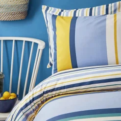 Outlet Nautica Home Dover 100% Turkish Cotton Duvet Cover Set, King, 230cmx220cm, Blue Multi Duvet Cover Sets