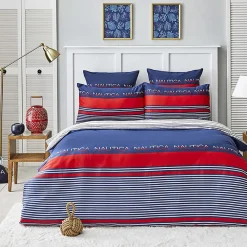 Nautica Home Drifting 100% Cotton Duvet Cover Set, Double, 200cmx200cm, Navy Blue Multi Duvet Cover Sets