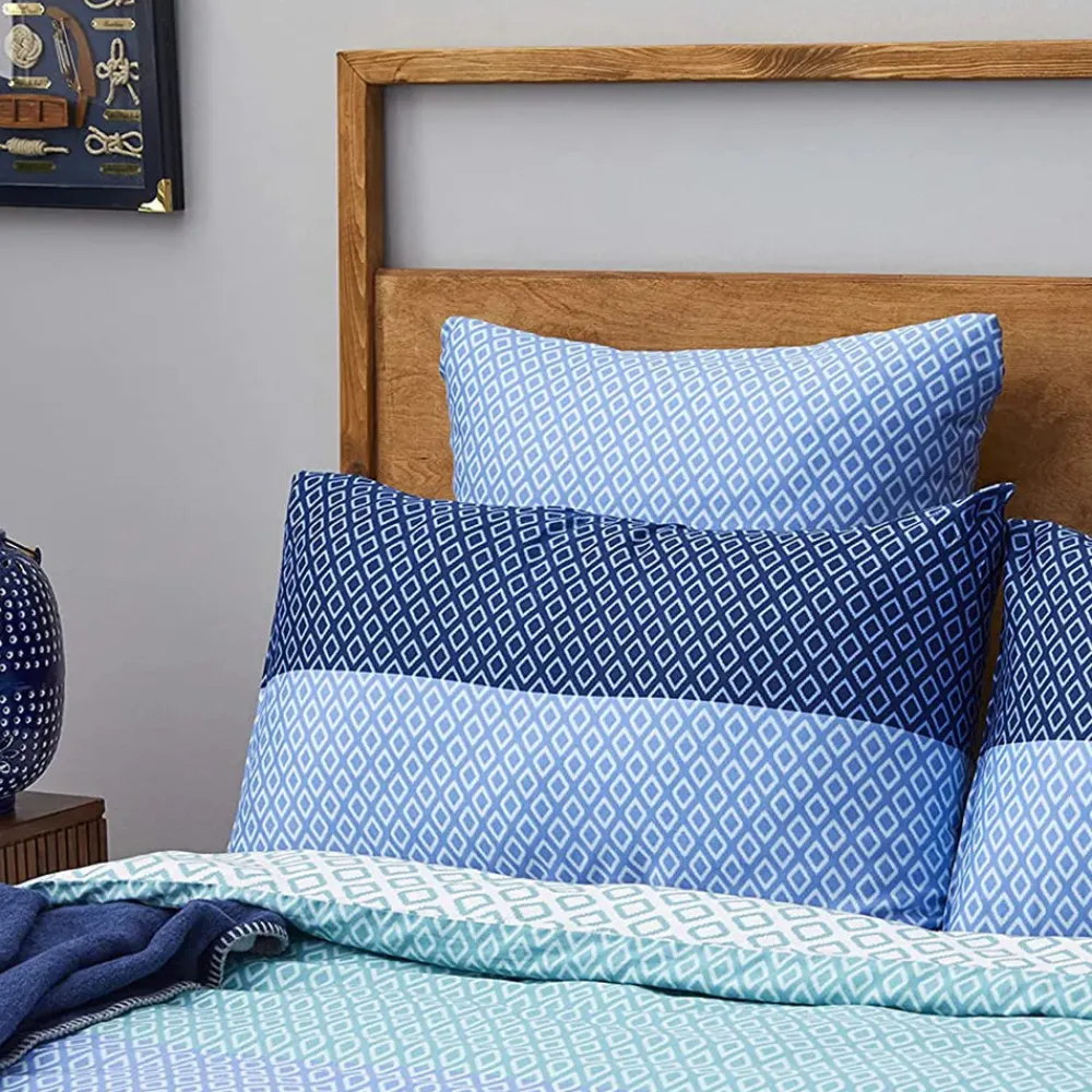 Sale Nautica Home Grace 100% Cotton Duvet Cover Set, Super King, 260cmx220cm, Blue Multi Duvet Cover Sets