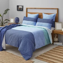 Nautica Home Grace 100% Cotton Duvet Cover Set, King, 230cmx220cm, Blue Multi Duvet Cover Sets