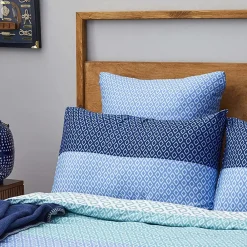 Nautica Home Grace 100% Cotton Duvet Cover Set, King, 230cmx220cm, Blue Multi Duvet Cover Sets
