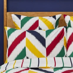 Outlet Nautica Home Herring 100% Cotton Duvet Cover Set, King, 230cmx220cm, White Multi Duvet Cover Sets