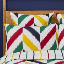 Outlet Nautica Home Herring 100% Cotton Duvet Cover Set, Single, 140cmx200cm, White Multi Duvet Cover Sets