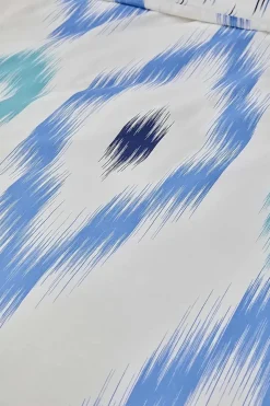 Discount Nautica Home Ikat 100% Cotton Duvet Cover Set, King, 230cmx220cm, White Blue Duvet Cover Sets