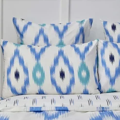 Discount Nautica Home Ikat 100% Cotton Duvet Cover Set, Double, 200cmx200cm, White Blue Duvet Cover Sets