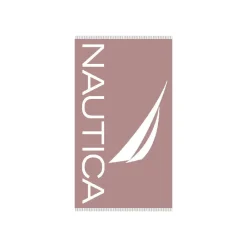 Discount Nautica Home J Logo 100% Turkish Cotton Peshtemal Towel, 100cmx170cm, Pink Towels