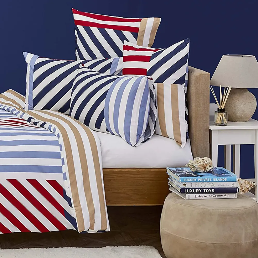 Sale Nautica Home Kai 100% Cotton Duvet Cover Set, Double, 200cmx200cm, Blue Multi Duvet Cover Sets