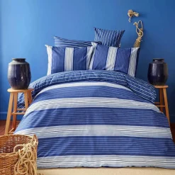 Best Nautica Home Moby 100% Turkish Cotton Duvet Cover Set, Single, 140cmx200cm, Navy Blue Multi Duvet Cover Sets