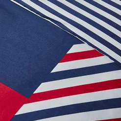 Online Nautica Home Morris 100% Cotton Duvet Cover Set, Super King, 260cmx220cm, Navy Blue Multi Duvet Cover Sets