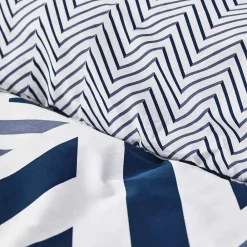 Best Nautica Home Orion 100% Turkish Cotton Duvet Cover Set, Single, 140cmx200cm, Navy Blue White Duvet Cover Sets