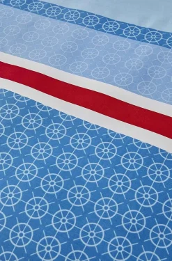 Hot Nautica Home Spinning 100% Turkish Cotton Duvet Cover Set, King, 230cmx220cm, Blue Multi Duvet Cover Sets