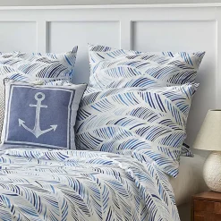 New Nautica Home Wave 100% Turkish Cotton Duvet Cover Set, Double, 200cmx200cm, Blue White Duvet Cover Sets