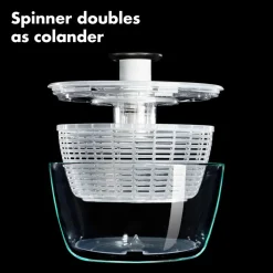 Best Oxo Good Grips Glass Salad Spinner, 6L, Transparent Black Kitchen Gadgets