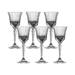 Rcr Adagio 6-Piece Wine Glass Set, 280ml, Transparent Wine And Champagne Glasses