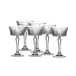 Rcr Timeless 6-Piece Champagne Glass Set, 260ml, Transparent Wine And Champagne Glasses