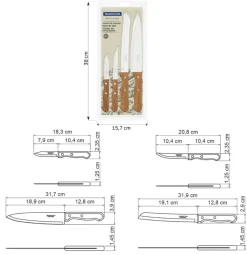 Clearance Tramontina 4-Piece Stainless Steel Kitchen Knife Set, Knife Sets