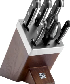 Sale Zwilling Gourmet 7 Piece Knife Block Set with KiS technology, Black Knife Sets